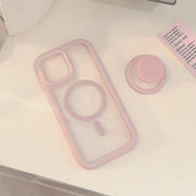 "Einfache Ins Feste Farbe Magnetische Halterung Handyhülle, Kompatibel mit iPhone 11/12/13/14 Pro Max, Stoßschutz, Acrylmaterial"
