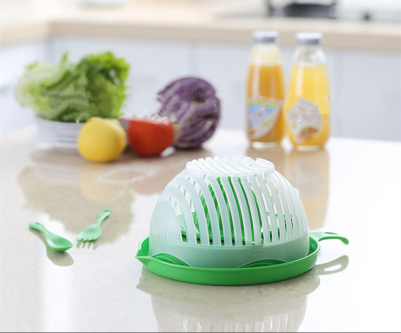 "Revolutionärer Salatschneider & Abtropfsieb: Schnell, Sicher & BPA-Frei für Perfekte Salate"