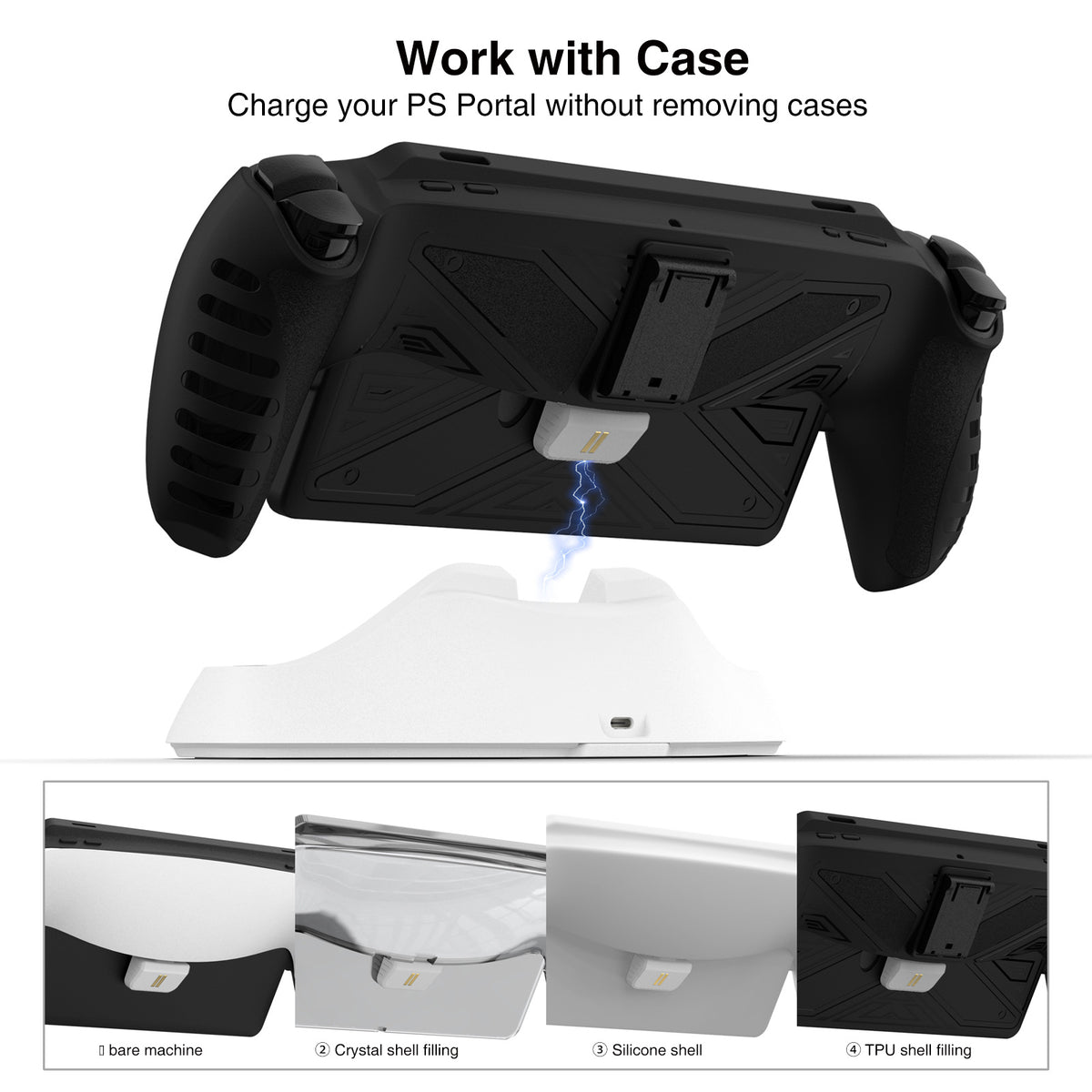 "PlayStation Portable Handheld Konsole Ladestation - Typ-C, Speicherfunktion, ABS Material, mit Zubehör"