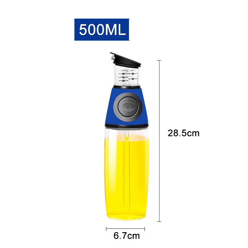"Premium 500ml Ölflasche aus Hochweißglas, Messbar & Küchengeeignet - Unterschiedliche Designs in Rot erhältlich"