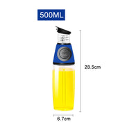 "Premium 500ml Ölflasche aus Hochweißglas, Messbar & Küchengeeignet - Unterschiedliche Designs in Rot erhältlich"