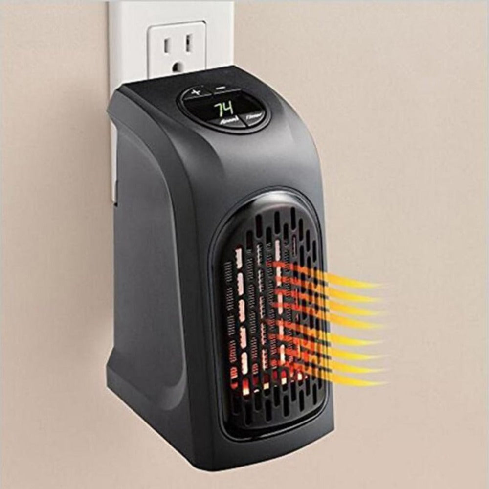 "Tragbarer Mini Keramik Heizlüfter für Zuhause und Büro, Elektrischer Raumluft Heizer mit einstellbarer Temperatur, Timing-Funktion und drehbarem EU-Stecker"