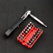 "36-Zahn Mini Ratschenschlüssel, Bi-direktional, Chrom-Vanadium Stahl, Zink-Plattiert, Leichtes Reparaturwerkzeug - Rot & Schwarz Set"
