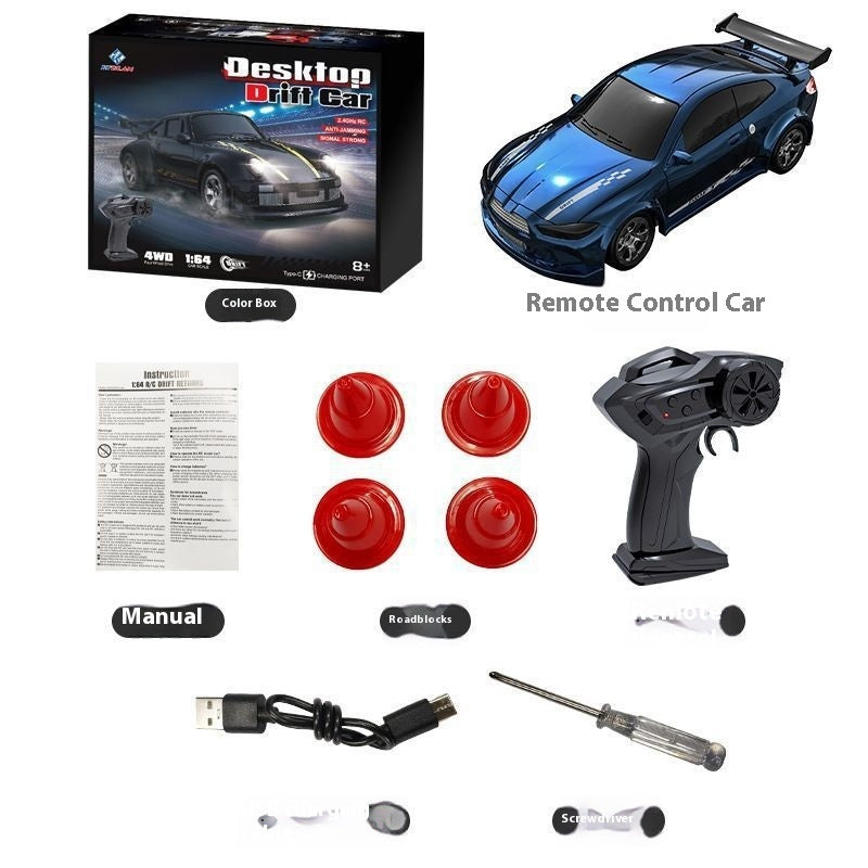 "Mini RC Ferngesteuertes Drift-Auto mit Vierradantrieb - Interaktives Spielzeug für Gehirntraining, Verfügbar in Schwarz, Weiß, Rot und Blau"