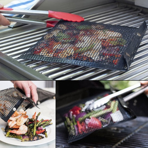"Wiederverwendbare BBQ Grill-Mesh-Tasche, Antihaft-Back-Isoliermatte, Perfekt für Outdoor-Picknicks & Camping, Einfache Reinigung"