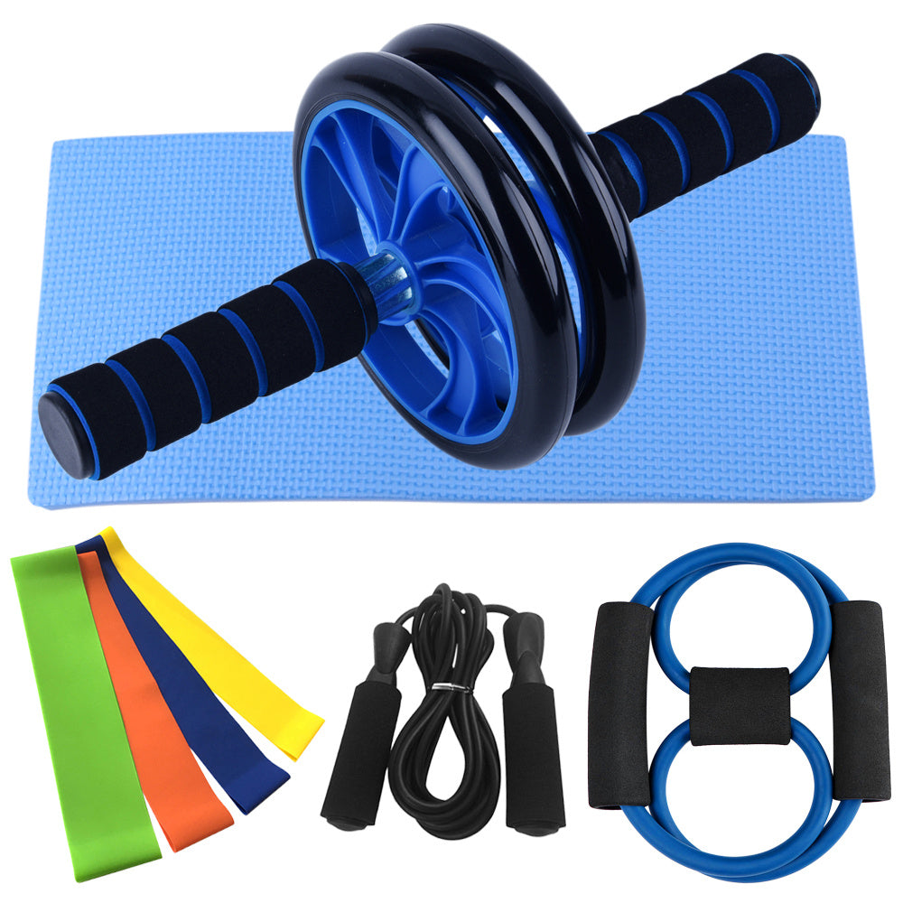 "Premium Stahl- und PU-Bauchmuskeltrainer-Rollset - Fitnessgerät für Büro & Zuhause"