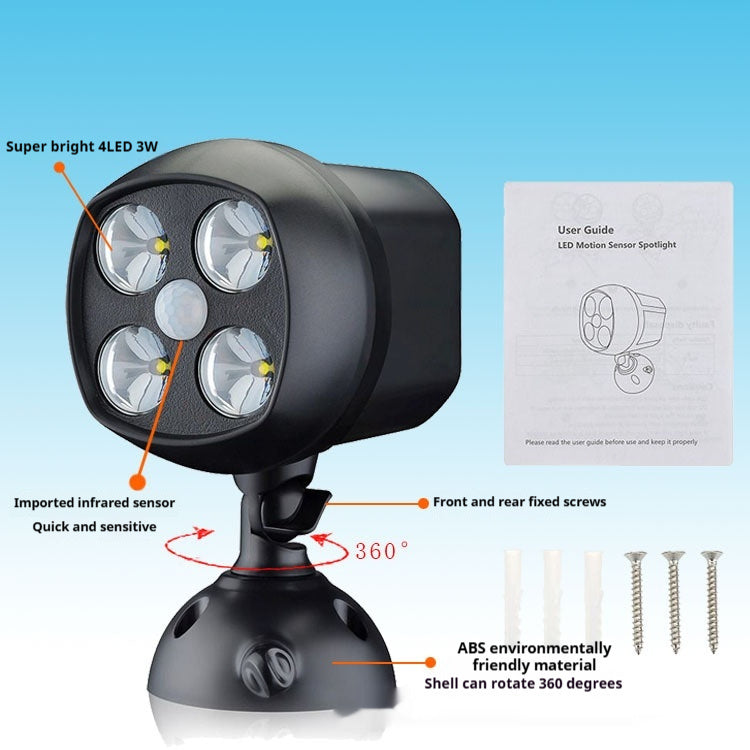 "Eulenförmige Garage-Licht 4LED Ultra Hell - Automatische Aktivierung, Energieeffizient & Wetterfest"