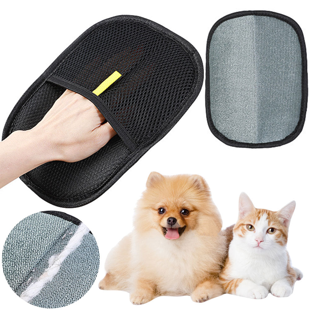 "Effiziente Haustier-Haar Entfernungshandschuhe - Doppelseitige Pflege für Hunde, Katzen & Kaninchen - Sanfte Massage und Fellpflege, Geeignet für alle Fellarten"