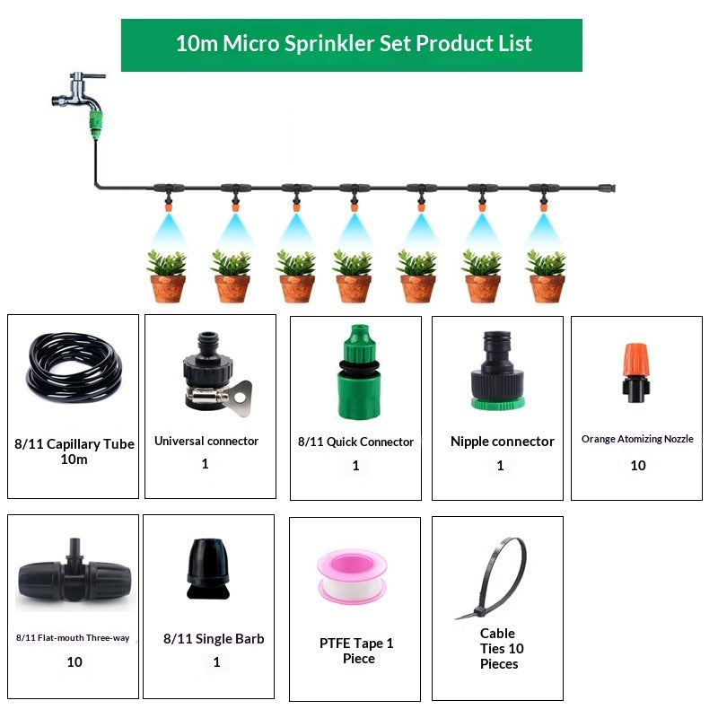 "DIY Gartenbewässerungssystem: Mehrfach-Sprühdüsen, PVC, Gewindeanschluss, Mikro-Sprinkler-Bewässerung (10/15/20 Meter)"