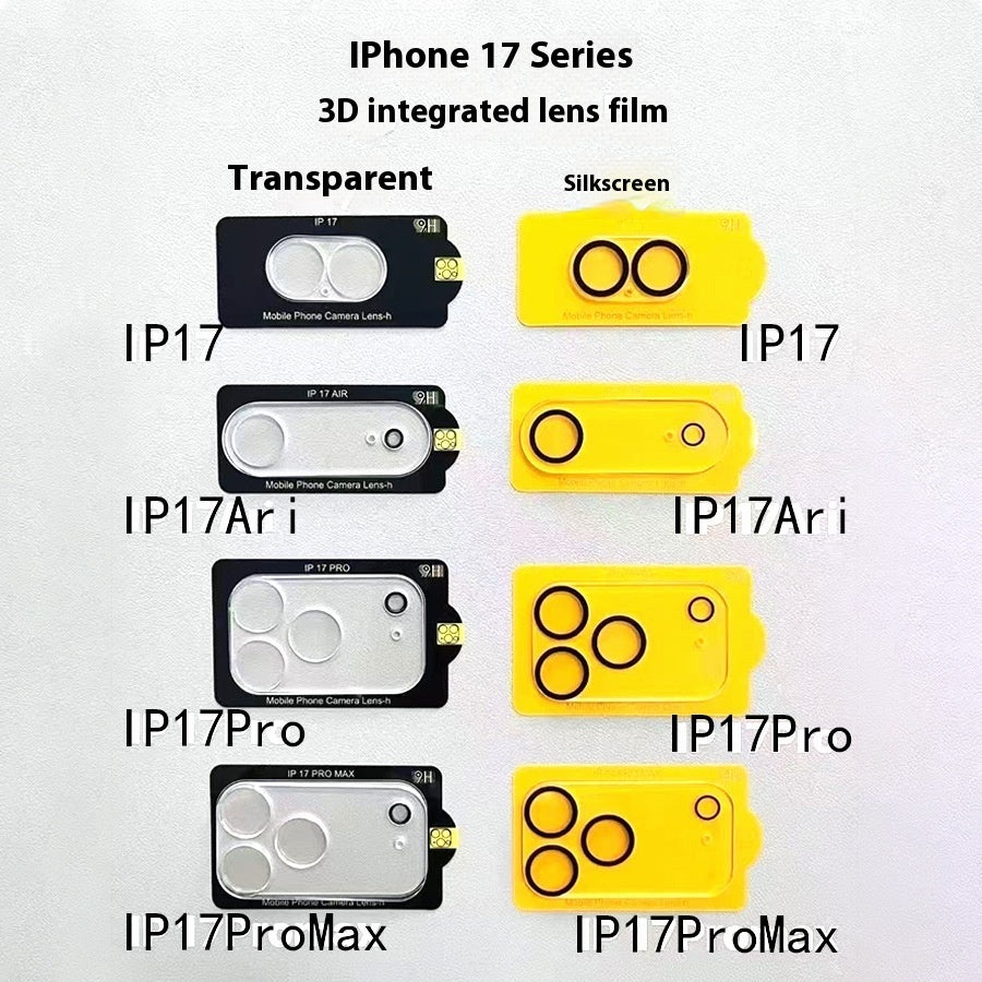 "Premium Gehärtetes Glas Linsenschutz für iPhone 17 Serie - Explosionssicher, Staubdicht und Vollbildschutz - Schwarz, Weiß und Gelb"