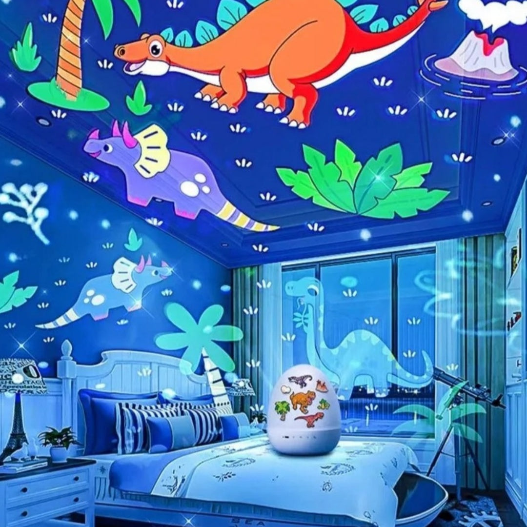 "Sanfte Sternenhimmel Projektor Nachtlicht - Beruhigendes LED Ambiente für Kinderzimmer, Wiederaufladbar & Musikfunktion"