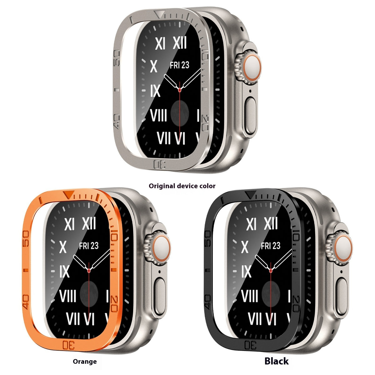 "Schwarze Digitale Uhr 49mm mit Metallrahmen - Stylisch & Robust"
