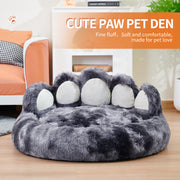 "Hochwertiges Handgeformtes Tie-Dye Dunkelgrau Hundekissen aus Stoff"