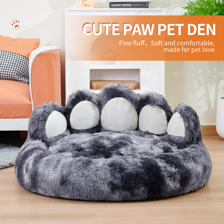 "Hochwertiges Handgeformtes Tie-Dye Dunkelgrau Hundekissen aus Stoff"