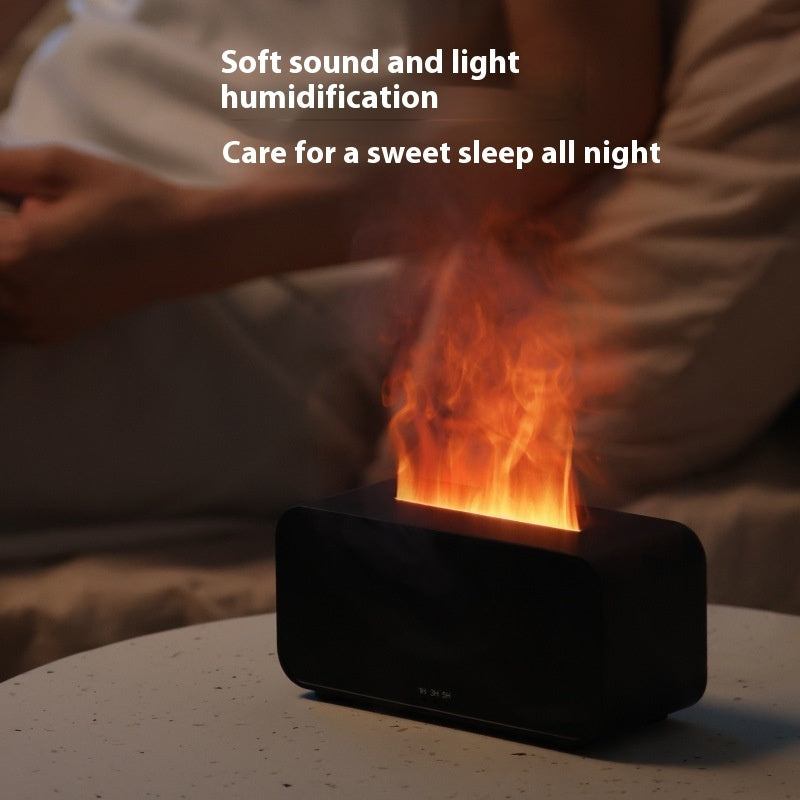 "USB Aromatherapie Diffusor mit Zeitschaltuhr, Flammen-Simulation und Beruhigendem Nebel - Ideal für Haushalt und Büro"
