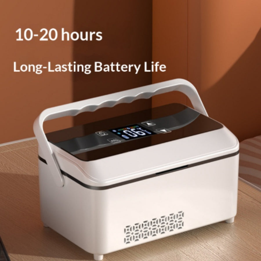 "Tragbarer Mini-Kühlschrank für Auto und Zuhause, Dual-Core, USB-Betrieben, Verschiedene Farben und Batterieoptionen"