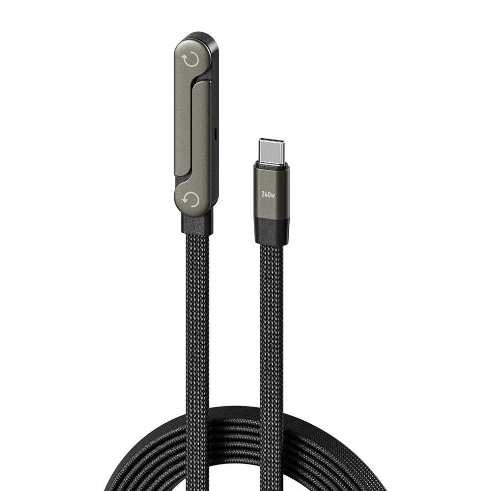 "240W Multifunktionaler Schnellladeständer mit Gewebtem Datenkabel - Lightning, Micro USB, Typ-C"