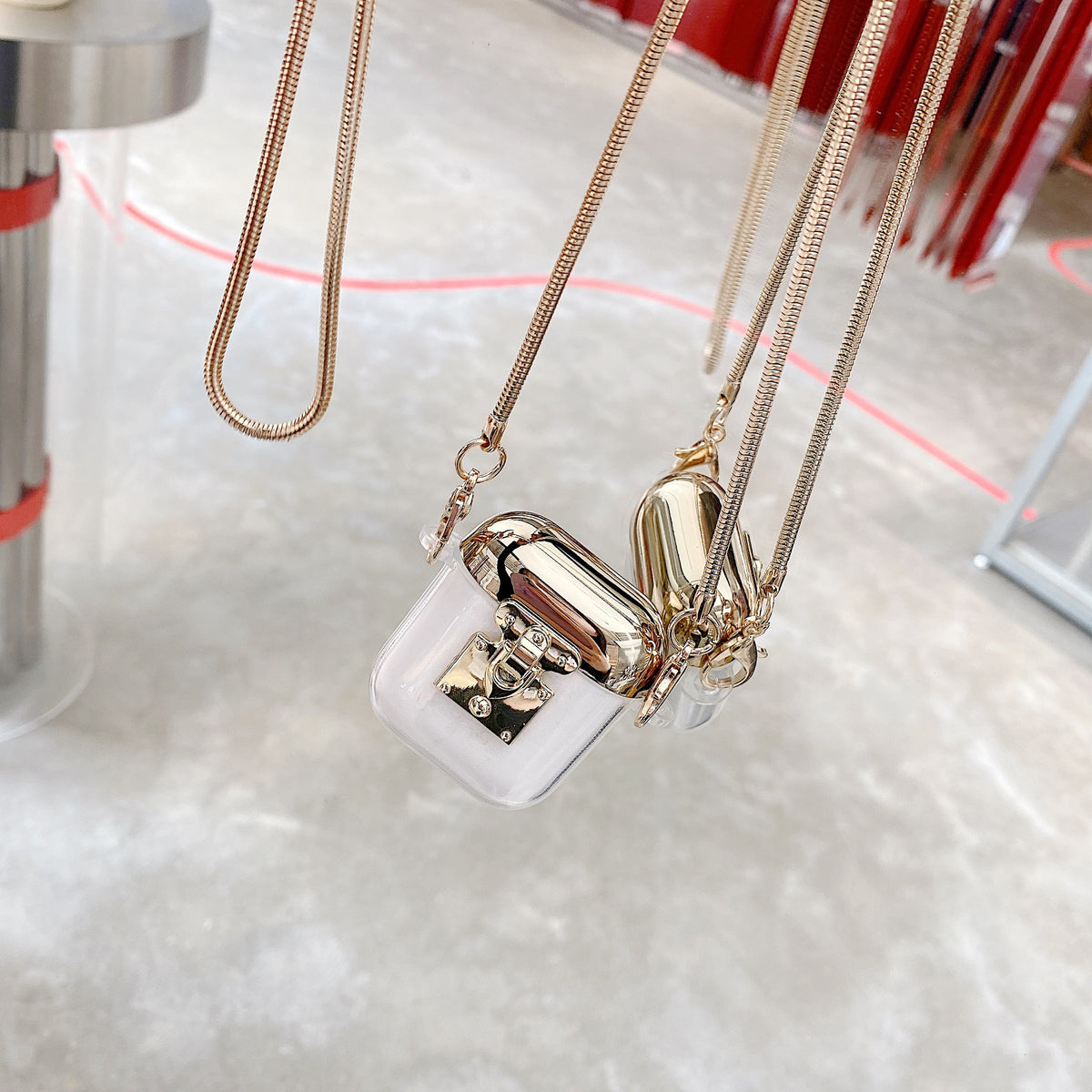 "Personalisierte Gold TPU Clamshell Bluetooth Kopfhörerhülle für Airpods 1/2 & Pro 3"