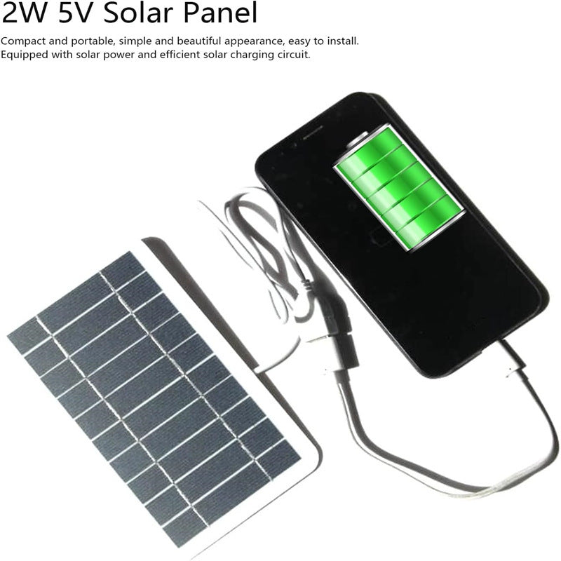 "2W 5V Tragbares, Minimalistisches Solarpanel-Ladegerät - Energieeffizient & Vielseitig für Unterwegs und Zuhause"