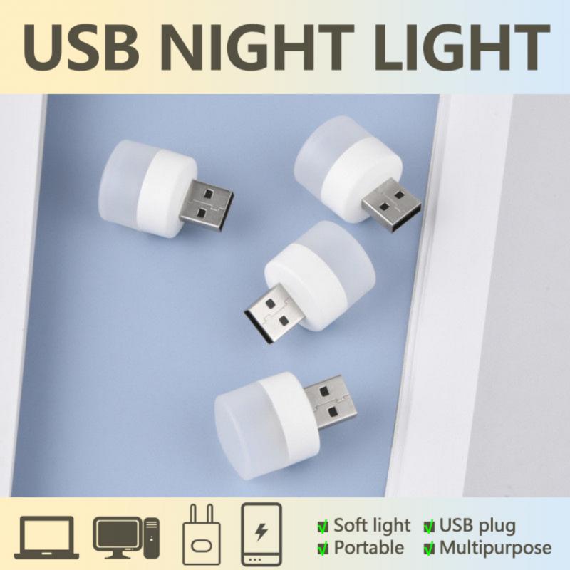 "Tragbare Mini USB Nachtlicht, LED Augenschutz Leselampe, Runde Buchlampe mit USB-Stecker für Computer & Mobile Power Charging"