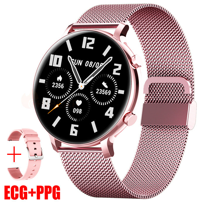 "Edelstahl Business Smartwatch mit Bluetooth Anruf, Herzfrequenzmonitor und Wasserdicht Funktion"