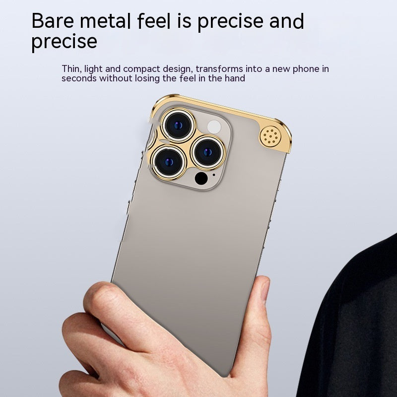 "Universelle Aromatherapie-Metallhandyhülle für iPhone 14 Modelle - Schutz und Luxus in Silber und Gold"