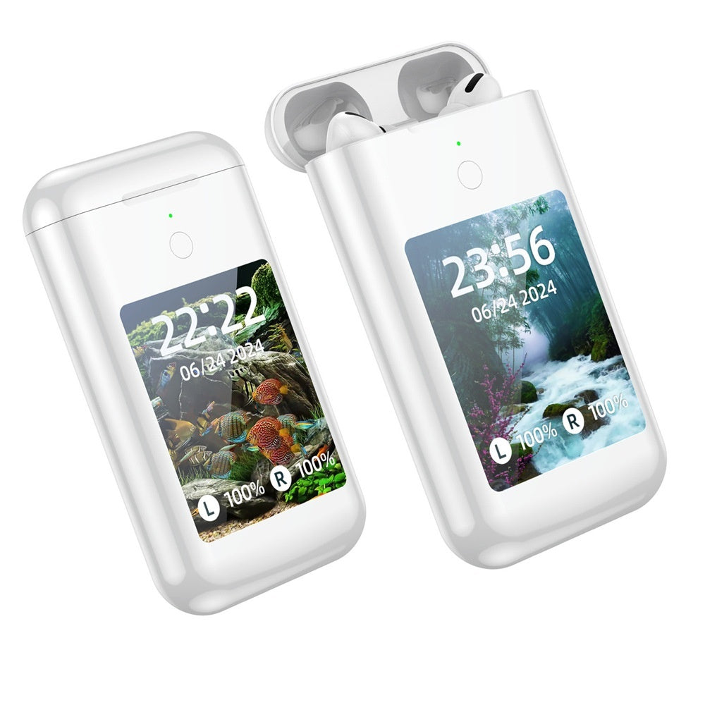 "Multifunktionaler Smart Power Bank In-Ear-Headset mit 28-Zoll Multimedia Display - Klarer Klang & Praktische Energieversorgung für Unterwegs"