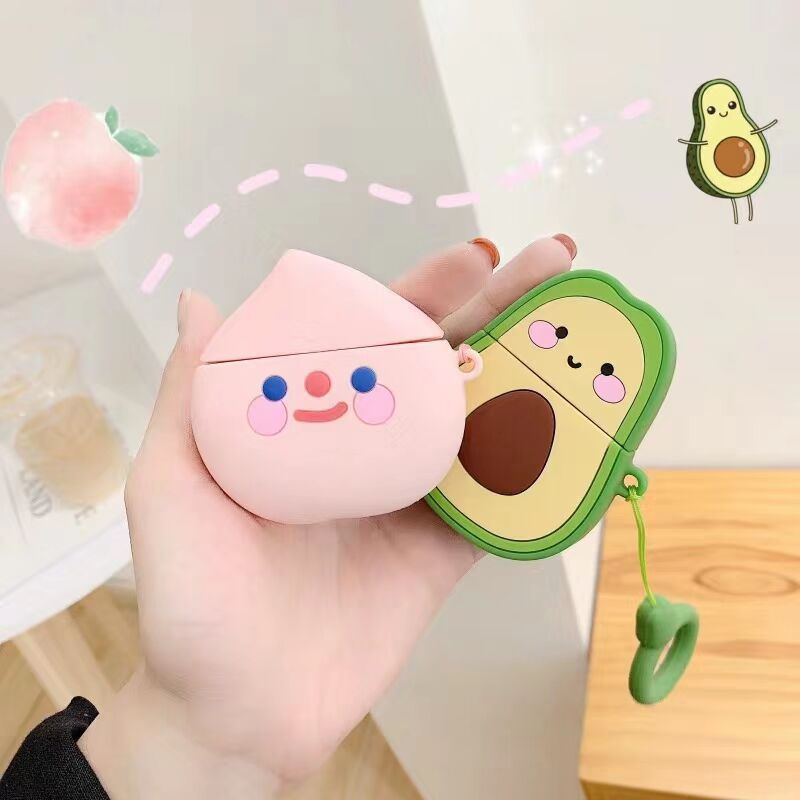 Kreative Avocado Silikonhülle für kabellose Kopfhörer Airpods