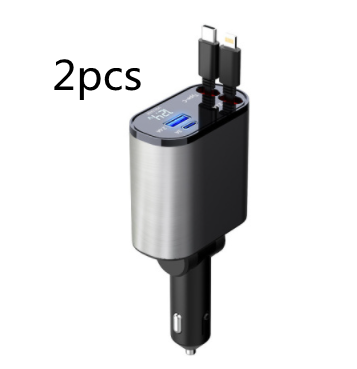 "Ultra-Schnell 100W Metall Auto Ladegerät - USB und TYPE-C Adapter mit Zigarettenanzünder - Einfache Handhabung und einstellbare Richtung"
