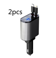 "Ultra-Schnell 100W Metall Auto Ladegerät - USB und TYPE-C Adapter mit Zigarettenanzünder - Einfache Handhabung und einstellbare Richtung"