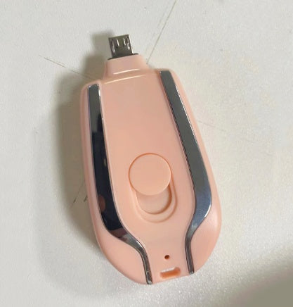 "Ultra-Kompakte 1500mAh Mini-Notfall-Powerbank mit Typ-C und Karabiner - Robust, Schnellladend & Immer Einsatzbereit"