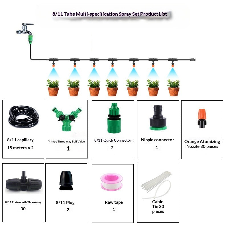 "DIY Gartenbewässerungssystem: Mehrfach-Sprühdüsen, PVC, Gewindeanschluss, Mikro-Sprinkler-Bewässerung (10/15/20 Meter)"