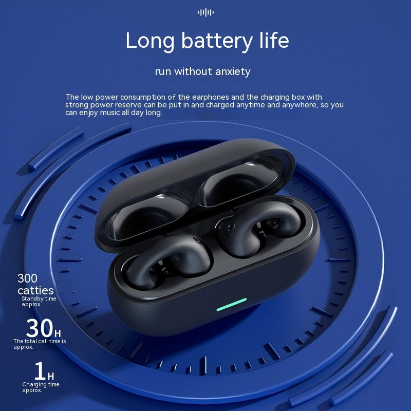 "Premium TWS Bluetooth 5.3 Headset - Komfortables Tragen, Nicht im Ohr, Sportliches Knochenleitung, Wasserdicht & Unterstützt Musik - Schwarz/Weiß"