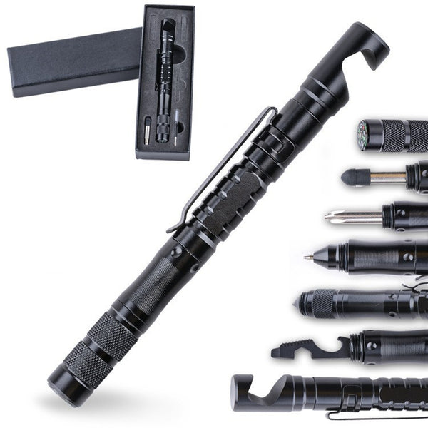 "Multifunktionaler Tactical Pen - Robustes Outdoor Survival Tool mit Kompass & Flaschenöffner"