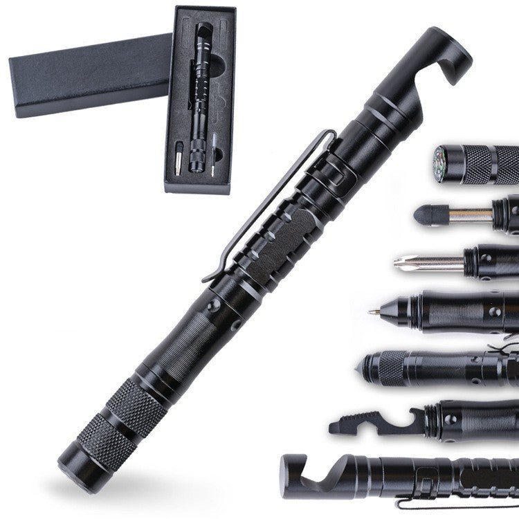 "Multifunktionaler Tactical Pen - Robustes Outdoor Survival Tool mit Kompass & Flaschenöffner"