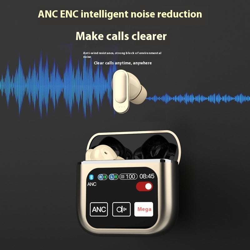 "Bluetooth Kabelloses Headset 54 mit ANC ENC Rauschunterdrückung - Lange Akkulaufzeit, Musikunterstützung, Digitales Display - Verschiedene Farben"