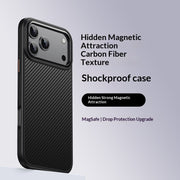 "Premium Carbonfasern Smartphone Hülle mit Magnet-Design - Stoßfest, Fingerabdruckbeständig, Kompatibel mit iPhone 13 & 14 Pro Modellen"