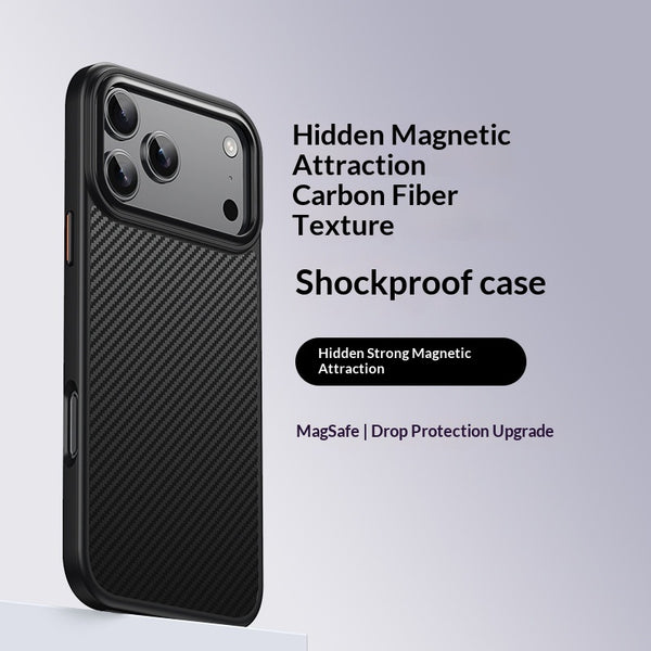 "Premium Carbonfasern Smartphone Hülle mit Magnet-Design - Stoßfest, Fingerabdruckbeständig, Kompatibel mit iPhone 13 & 14 Pro Modellen"