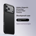 "Premium Carbonfasern Smartphone Hülle mit Magnet-Design - Stoßfest, Fingerabdruckbeständig, Kompatibel mit iPhone 13 & 14 Pro Modellen"