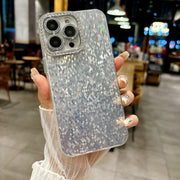 "Silberne Wasserwellen-Handyhülle, Anti-Fall und Anti-Fingerprint, Kompatibel mit iPhone 11, 12, X, 14, XR, XS Max und mehr"