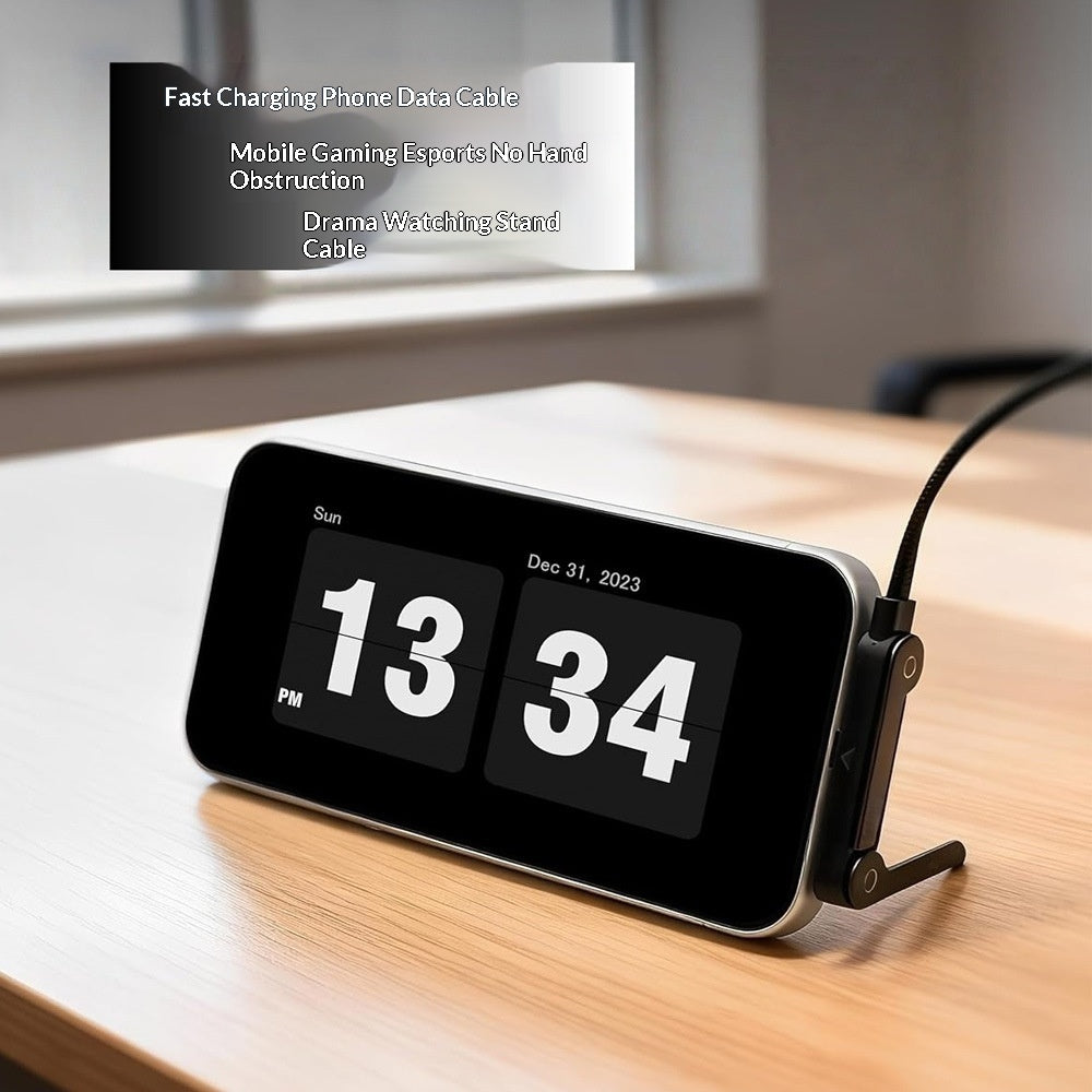 "240W Multifunktionaler Schnellladeständer mit Gewebtem Datenkabel - Lightning, Micro USB, Typ-C"