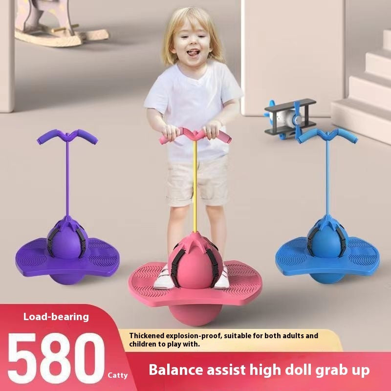 "Fitness Jumping Ball für Kinder & Erwachsene - Balance-Training Spielzeug, Robust & Elastisch, Leuchtende Farben, Griff-Varianten Verfügbar"