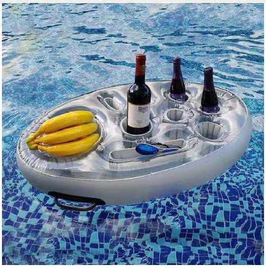 "Multifunktionaler aufblasbarer Getränkehalter, PVC Schwimmende Kühlbox mit Handyhalterung für Poolpartys, Geeignet für 7-12 Jahre"