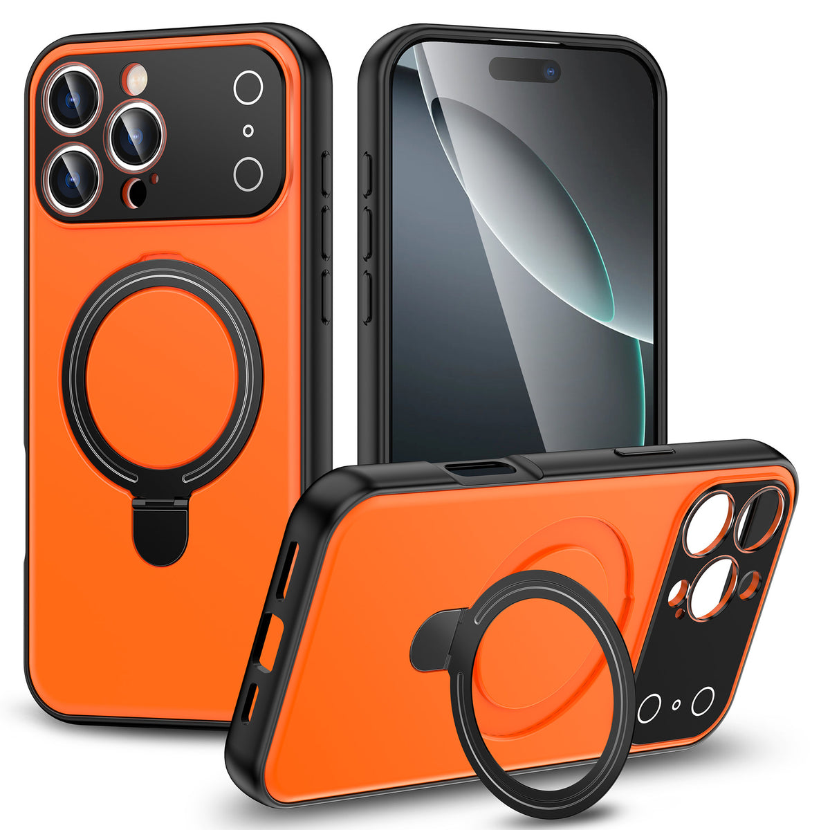 "Großbild-Magnetisches Handyhülle mit Hautähnlicher Oberfläche, Ständer und Stoßfestem Design - Kompatibel mit iPhone"