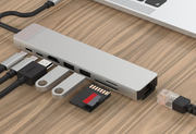 "PD Acht-in-Eins Erweiterungs-Dock, USB-Anschlussstation, Typ-C Hub Splitter, Aluminiumlegierung, 8 Ports ohne externe Stromversorgung"
