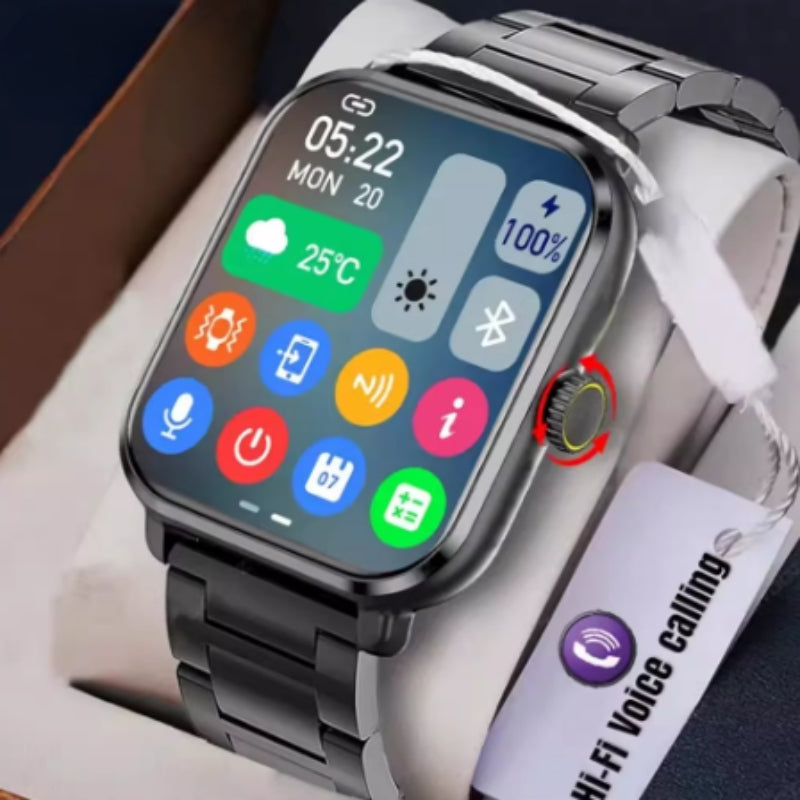 "HD-Display Sport-Smartwatch mit Solarquarz-Bewegung, TPU-Armband, ABS-Gehäuse - Schwarz & Silber"