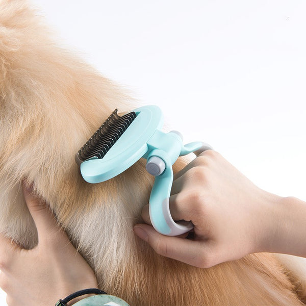 "Multifunktionale Hunde-Pflegebürste - Knotenlöser, Fellpflege, für alle Rassen - in Weiß, Blau, Rosa"