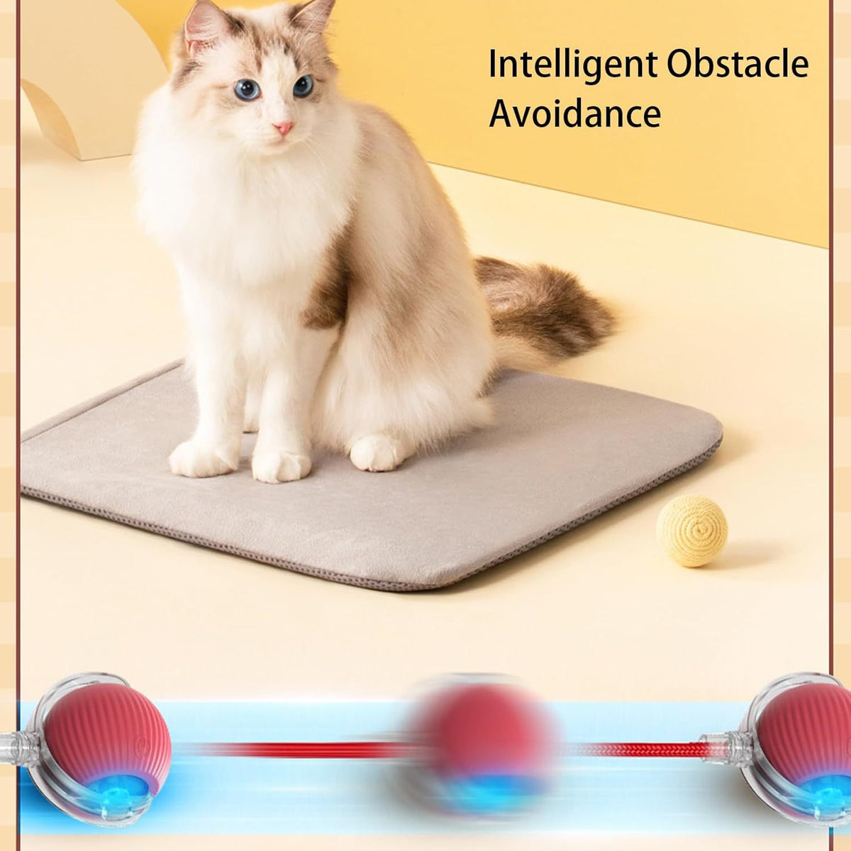 "Interaktives Haustier-Spielzeug: Automatisch Rollender Ball für Hunde und Katzen, 360° Smart-Design, 6.5cm, 57g"