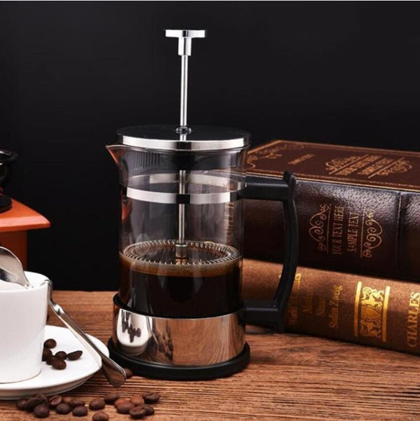 "Hochwertige Kaffeemaschine aus Glas und 304 Edelstahl, 350ml Kapazität - Perfekt für Zuhause und Büro"