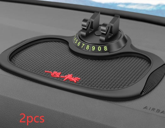 "4-in-1 Rutschfestes Auto-Telefon-Pad mit Parknummern-Karte, 360° Handyhalterung und Aromatherapie-Fach - Sichere und organisierte Fahrerlebnis"